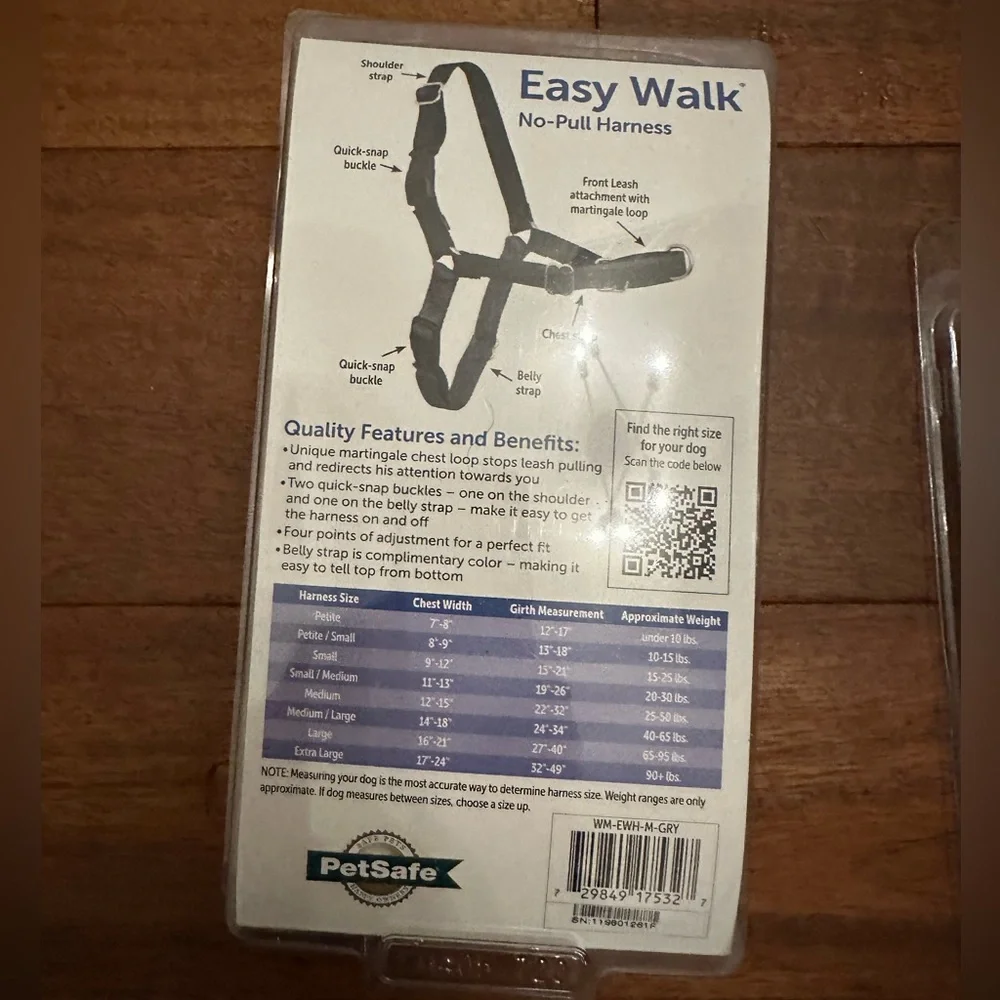 PetSafe Easy Walk No-Pull Dog Harness - Black/Charcoal